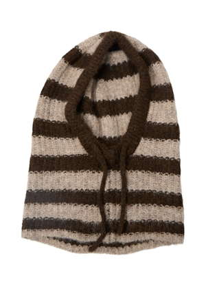 Milu strik balaclava Seal Brown Stripes/Humus Object 
